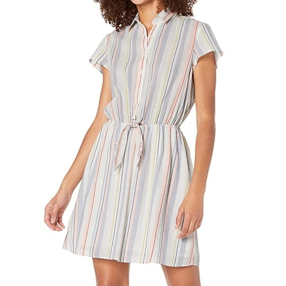 J. Crew Dresses & Skirts - J. Crew Mercantile Seersucker Collared Tie Front Dress medium